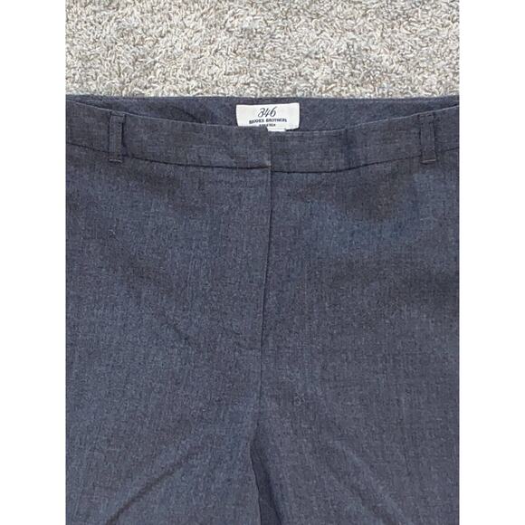 Brooks Brothers 346 Wool Stretch Wide Leg Pant Size 12 Gray Cuffed - Picture 1 of 4